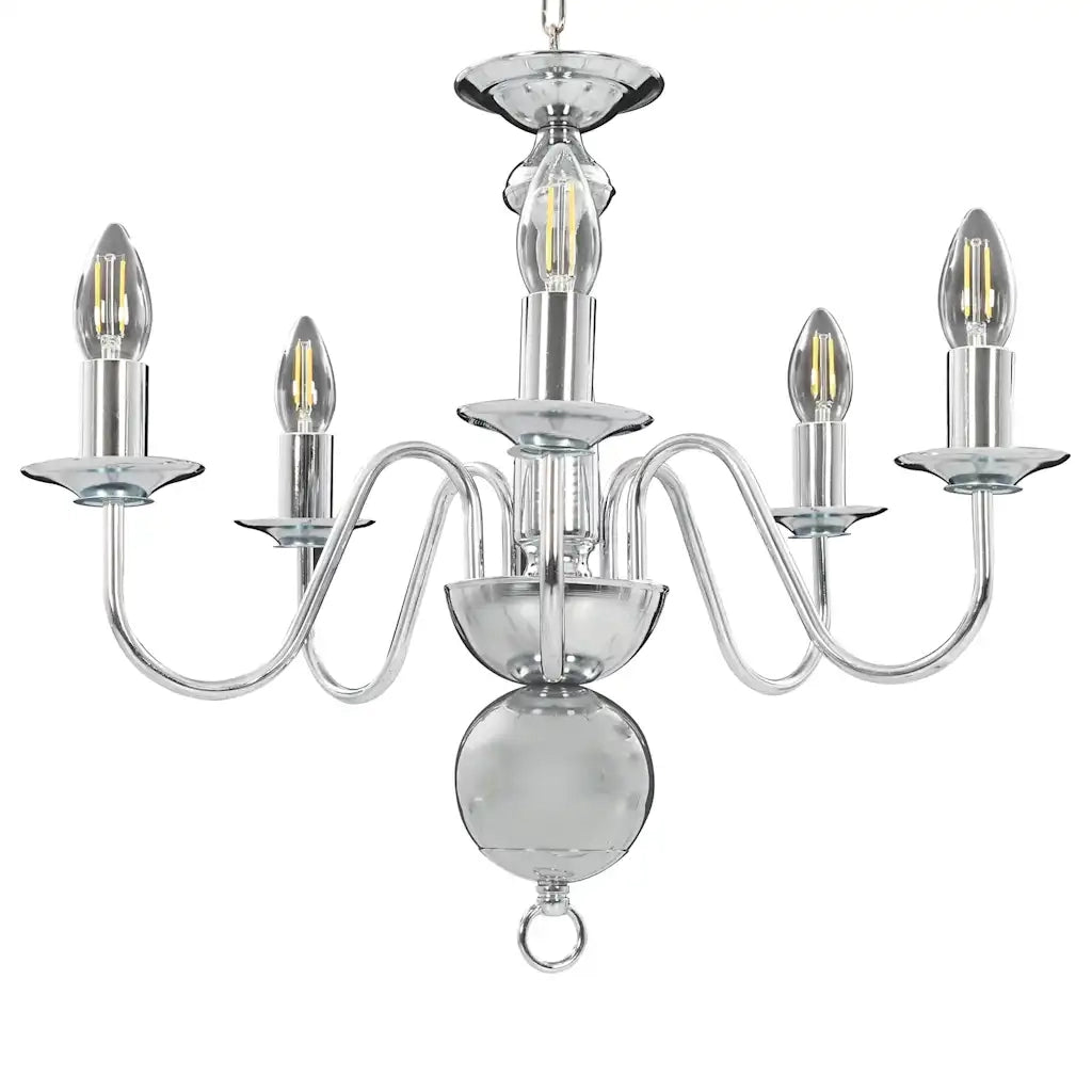 Lampadario Argento 5 Lampadine Attacco E14 CFW6744996