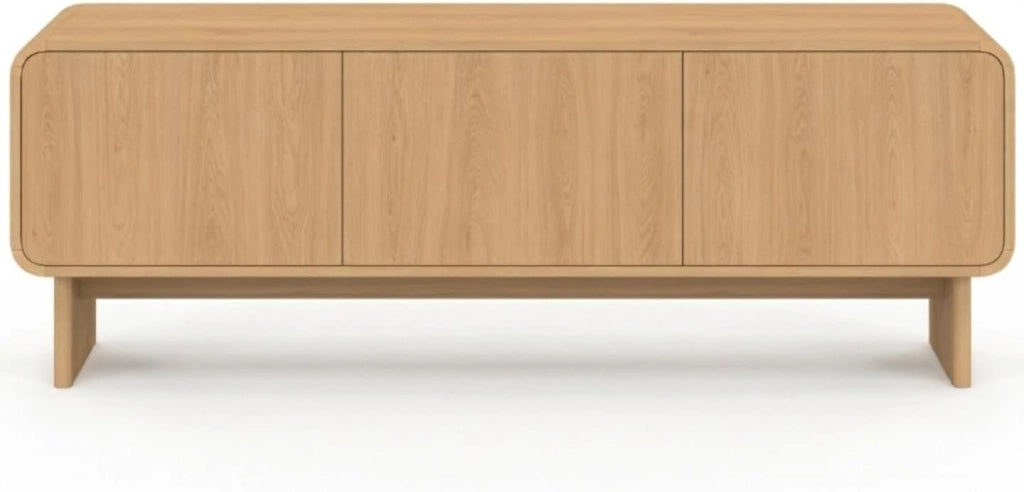 140 cm CAPUCINE Mobile TV a 3 ante dal design arrotondato in faggio