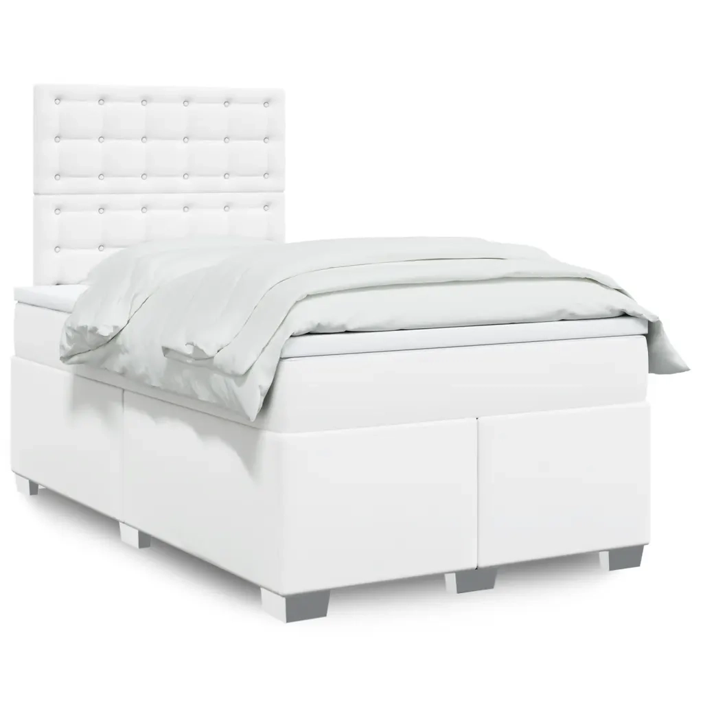 Giroletto a Molle con Materasso Bianco 120x200 cm in Similpelle 3293017