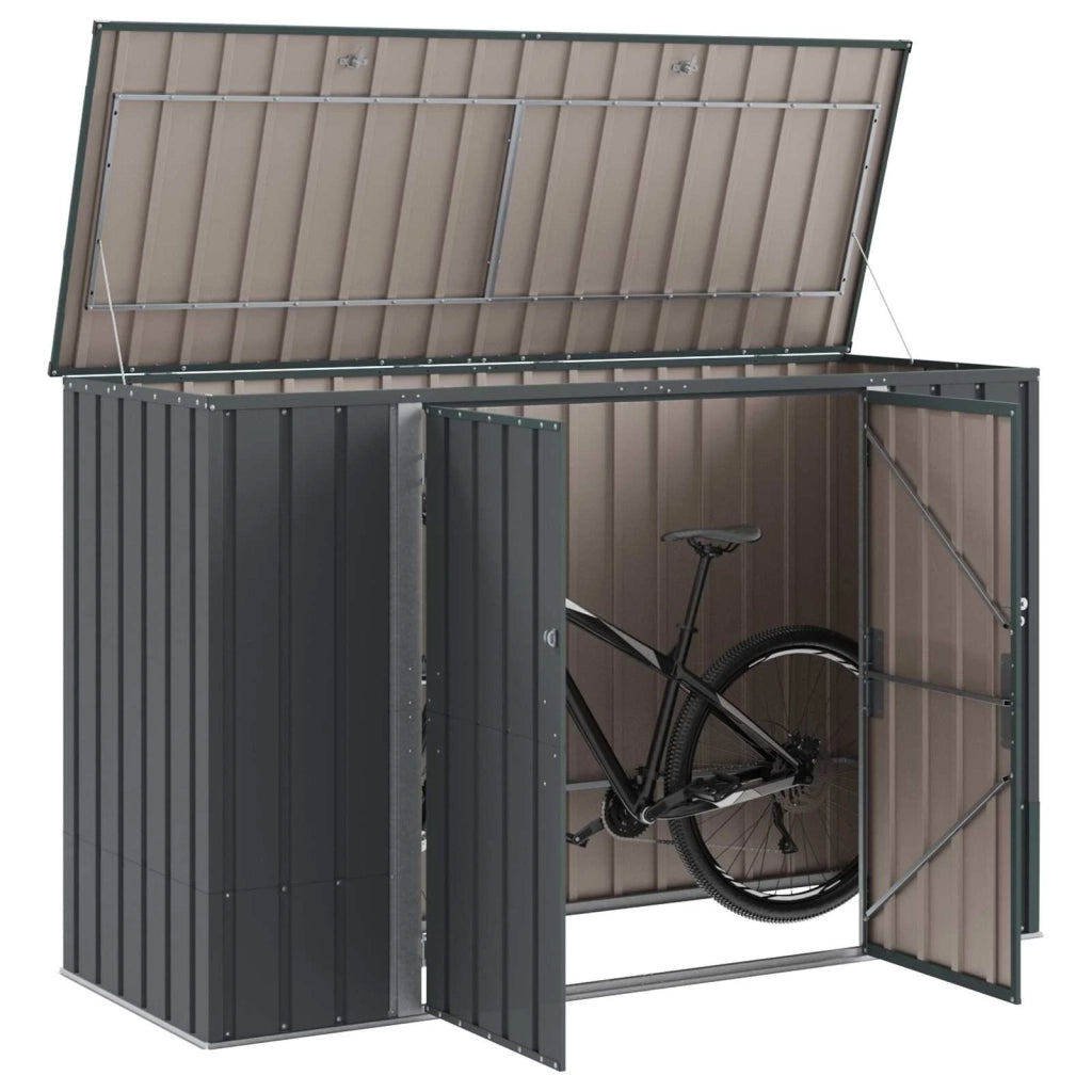 Scatola di Stoccaggio per Giardino Nero 214 x 82 x 132 cm