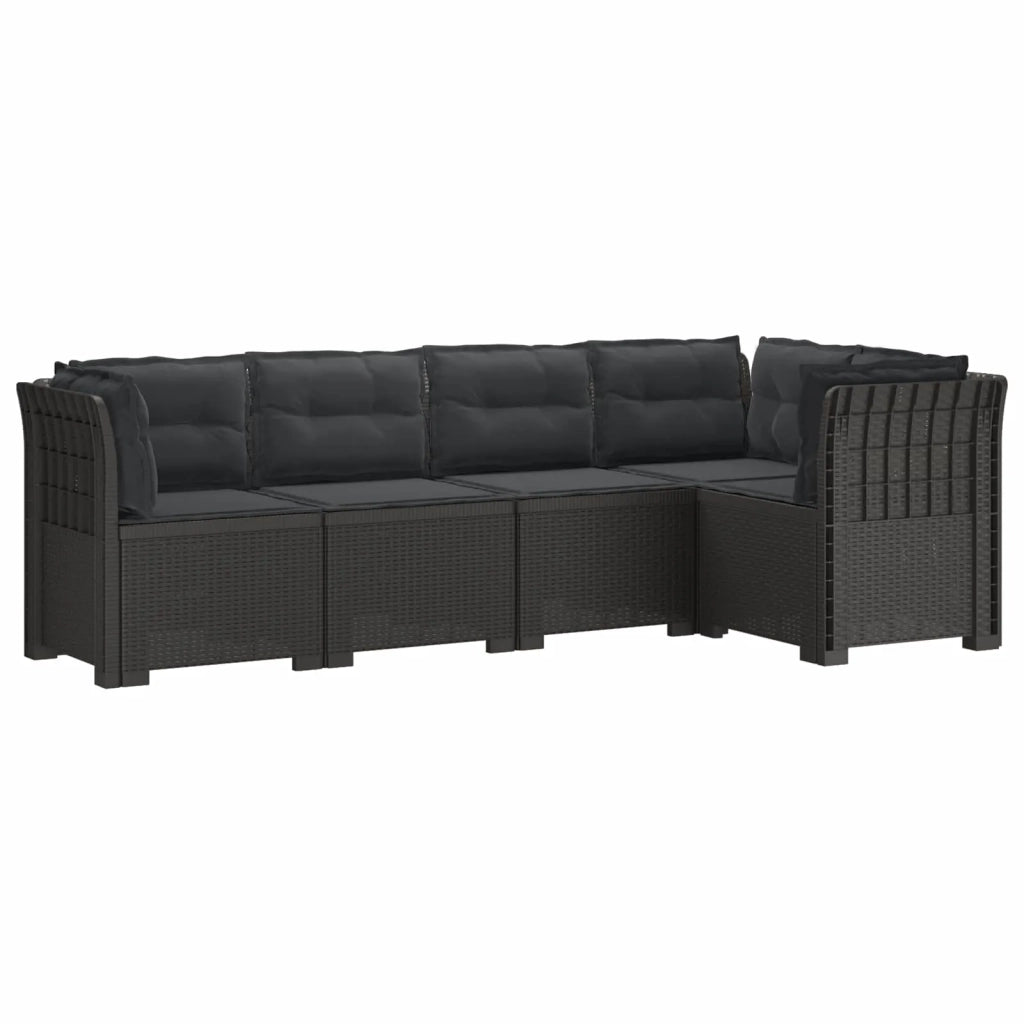 Divano da Giardino 5 Posti con Cuscini Stile Rattan PP 3444063