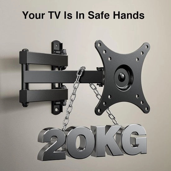 Supporto per Monitor TV Girevole-Rotativo-Scorrevole 10-32 Pollici Pieno e Curvo per TV fino a 20 kg VESA 100x100mm
