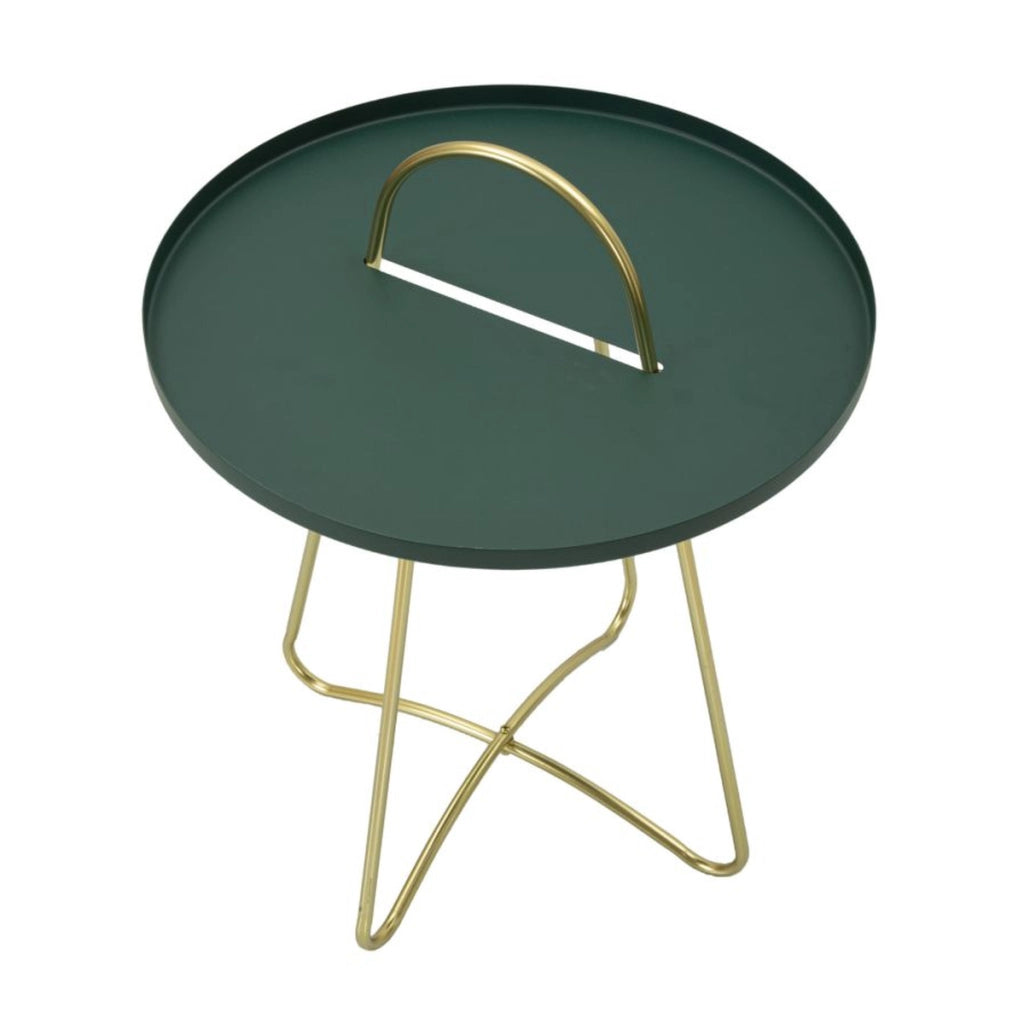 Tavolino VKH525, Verde, Metallo, 45x45x59 cm