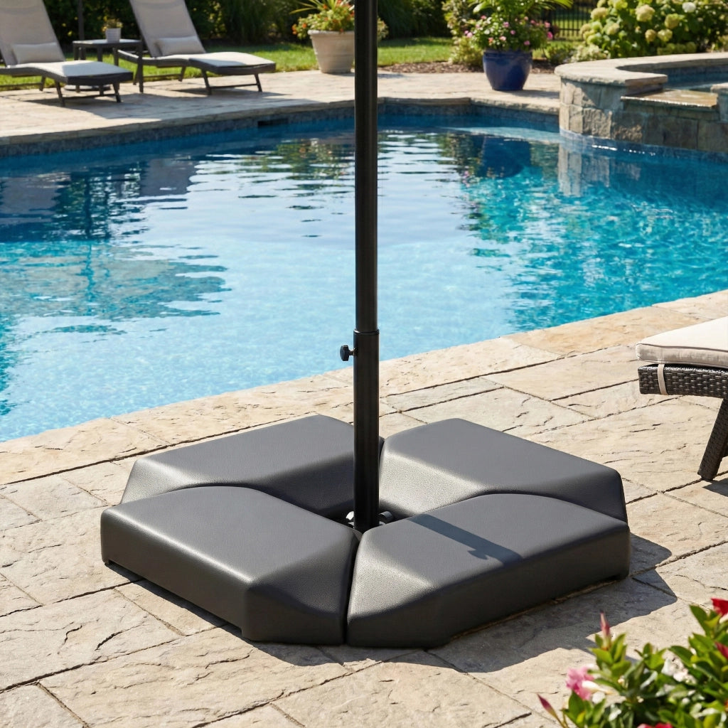 Base per Ombrellone 4 Pezzi per Parasole Cantilever ¨C Zephmum ¨C HDPE Riempibile con Acqua o Sabbia 77kg
