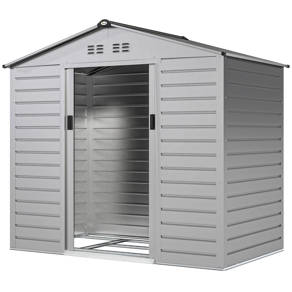 Casetta da giardino 213x131x192 cm ¨C Xylo ¨C Porta scorrevole con serratura, grigio