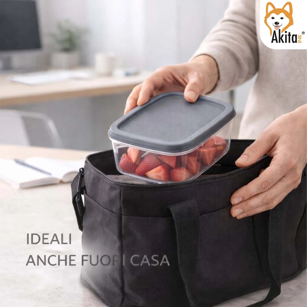 Akitaink 10 Contenitori Alimenti Rettangolari Coperchio