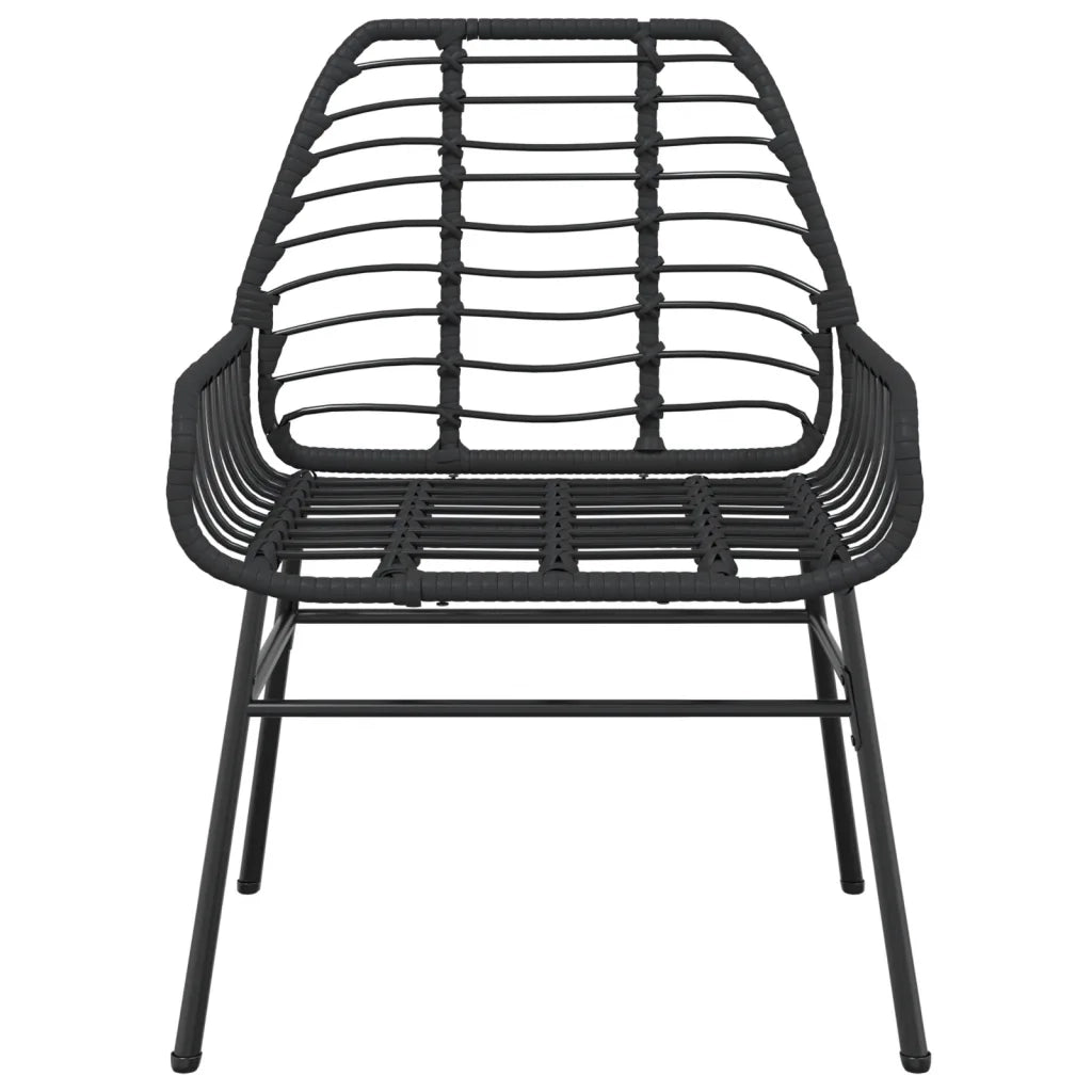Sedie da Giardino Set 2 pz Polyrattan Nero 369091