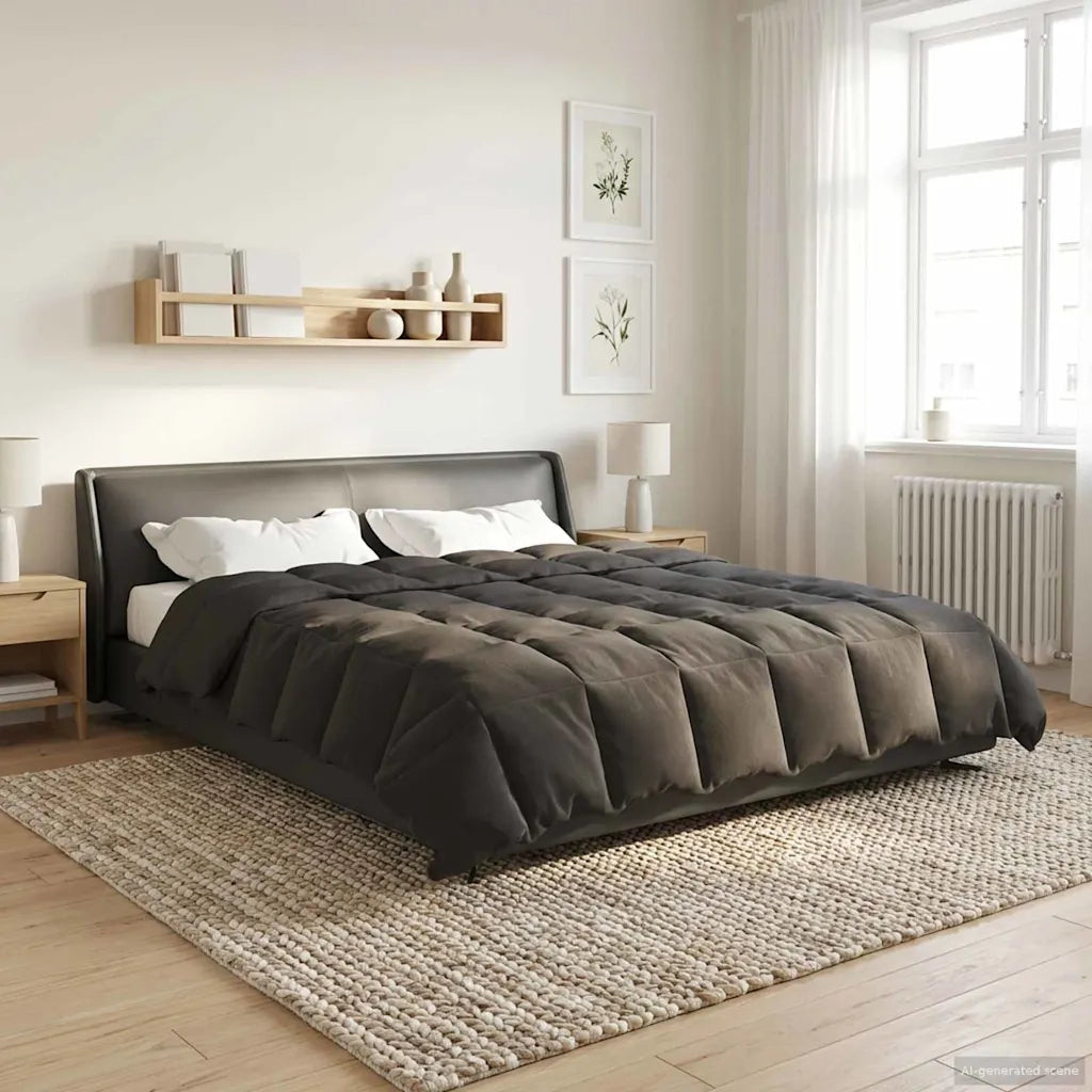 Duvet Estivo Trapuntato Antracite 200 x 220 cm Microfibra