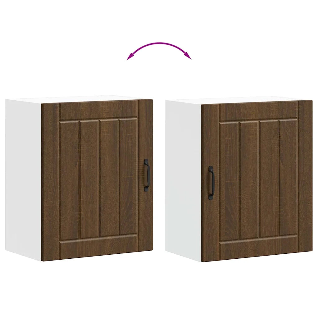 Pensili da cucina 2 pz Lucca in Legno Multistrato color rovere Marrone 853812