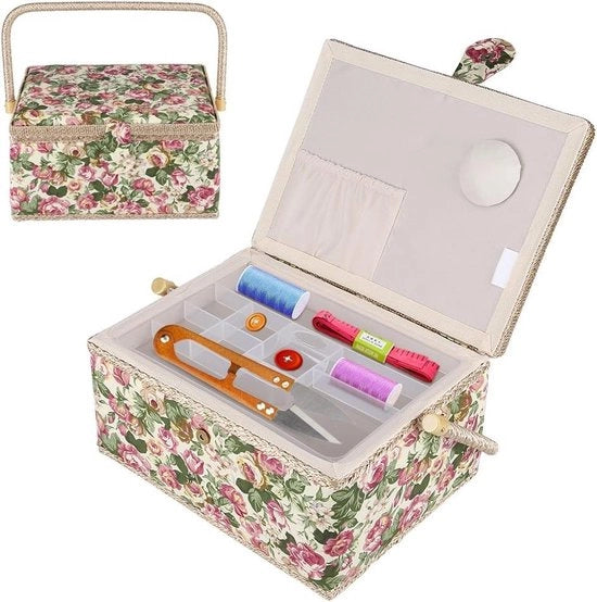 Scatola per accessori da cucito - Scatola premium per accessori da cucito - Contenitore in lega HTML per la conservazione.