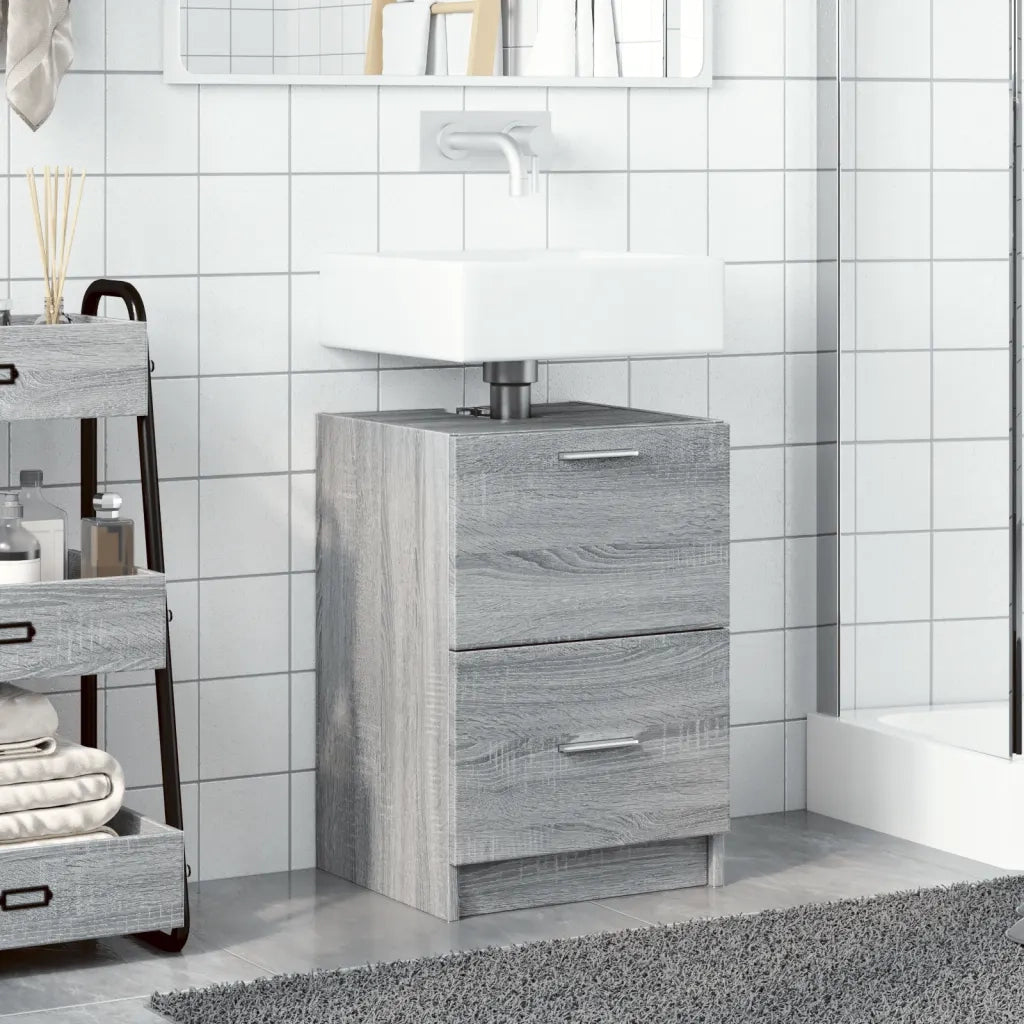 Mobile Lavabo | Armadio Lavabo Grigio Sonoma 40x37x59 cm in Truciolare
