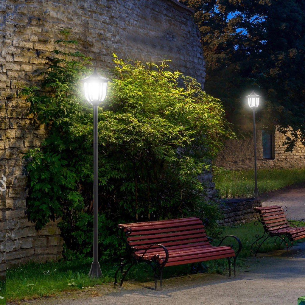 Lampada da Giardino Solare LED ¨C Zephmum ¨C 26x26x177 cm Nero