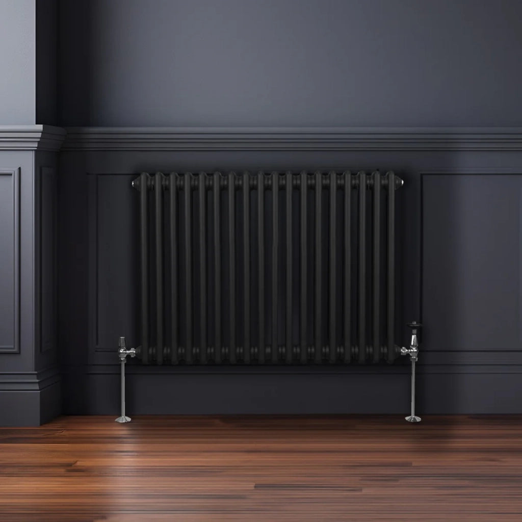 Termosifone Radiatore a 2 colonne per riscaldamento centralizzato orizzontale Nero 600 x 832mm
