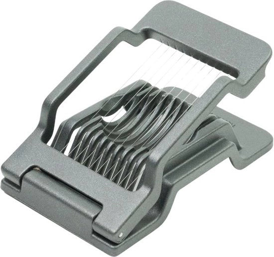 Egg Slicer - Slicer per Uova Tonde e Ovale - 10 Lame in Acciaio Inossidabile - Adatto per Dimensioni Uova S-L - Incluso Libro Elettronico con 25 Ricette
