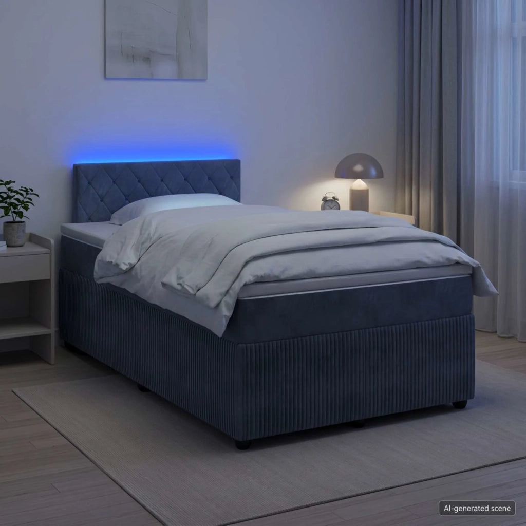 Letto box spring con materasso Grigio Scuro 120 x 200 cm 3453114