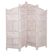 Paravento in legno bianco fatto a mano 50(x4)x2x180h