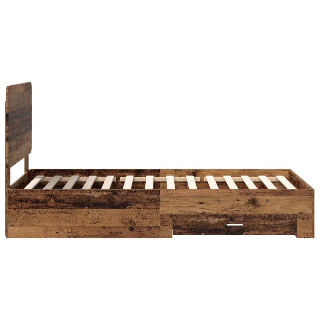 Struttura del letto con testiera Legno vecchio 100 x 200 cm 3412826