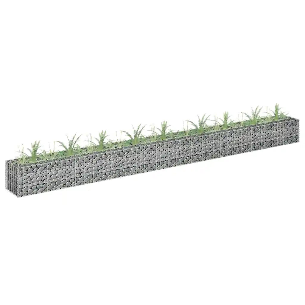 Gabbione Fioriere | Cassetta per fiori | Letto Rialzato in Acciaio Zincato 360x30x30 cm