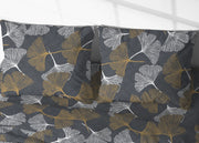 Sacco Copripiumino In 100% Cotone Made Italy Moderno Disegno Ginko - Piazza E Mezza - Giallo