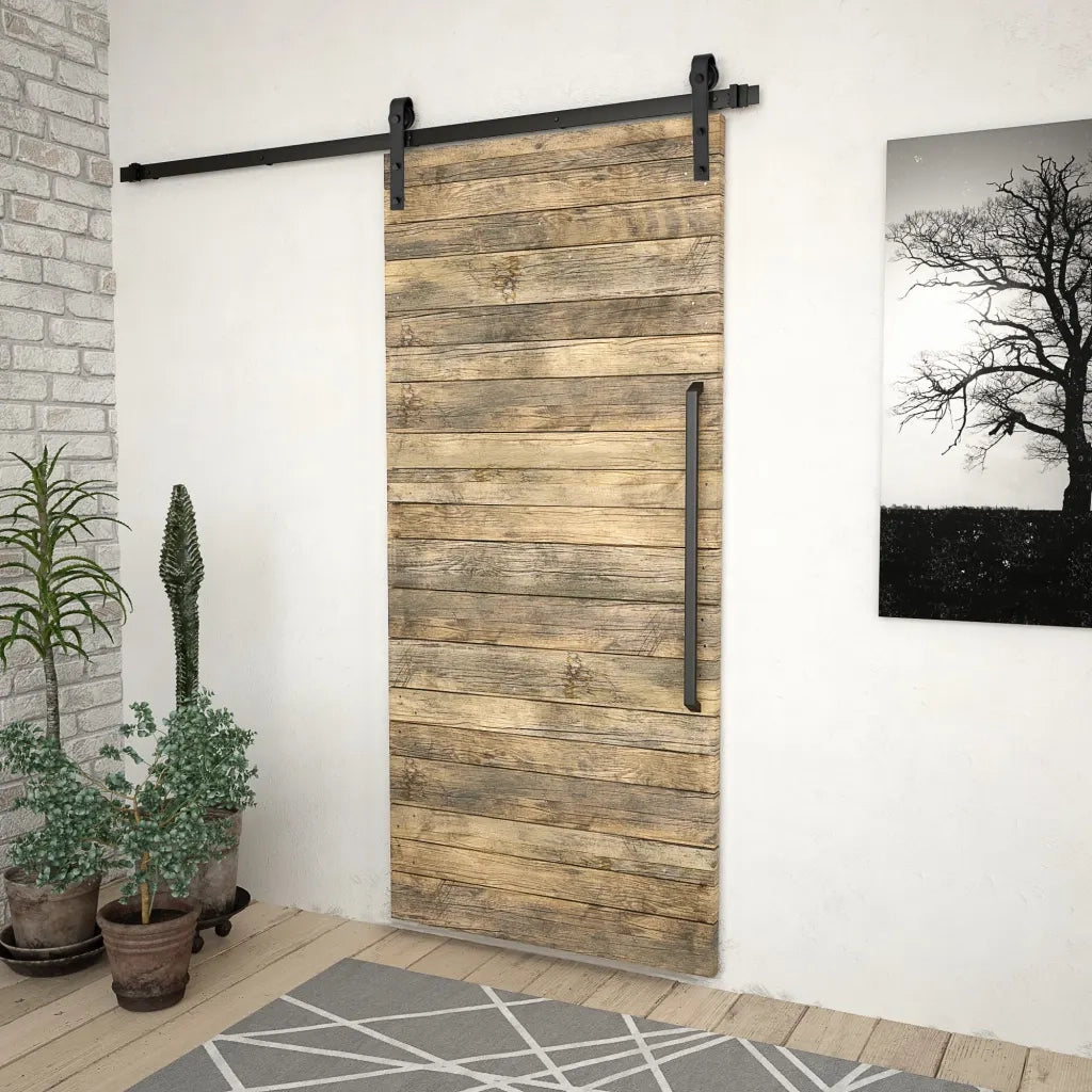 Kit di Binari per Porte Scorrevoli SKIEN 200 cm Acciaio Nero 145265