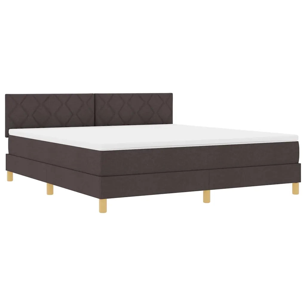 Letto a Sorgente LED con led Marrone Scuro 180 x 200 cm Tessuto 3342537