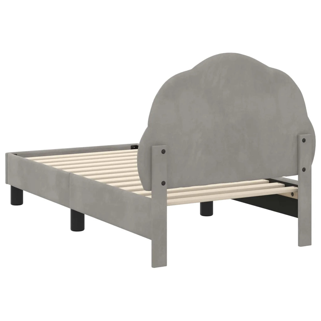 Letto singolo | Letto per adulti | Struttura letto per bambini con testata Grigio Chiaro Velluto