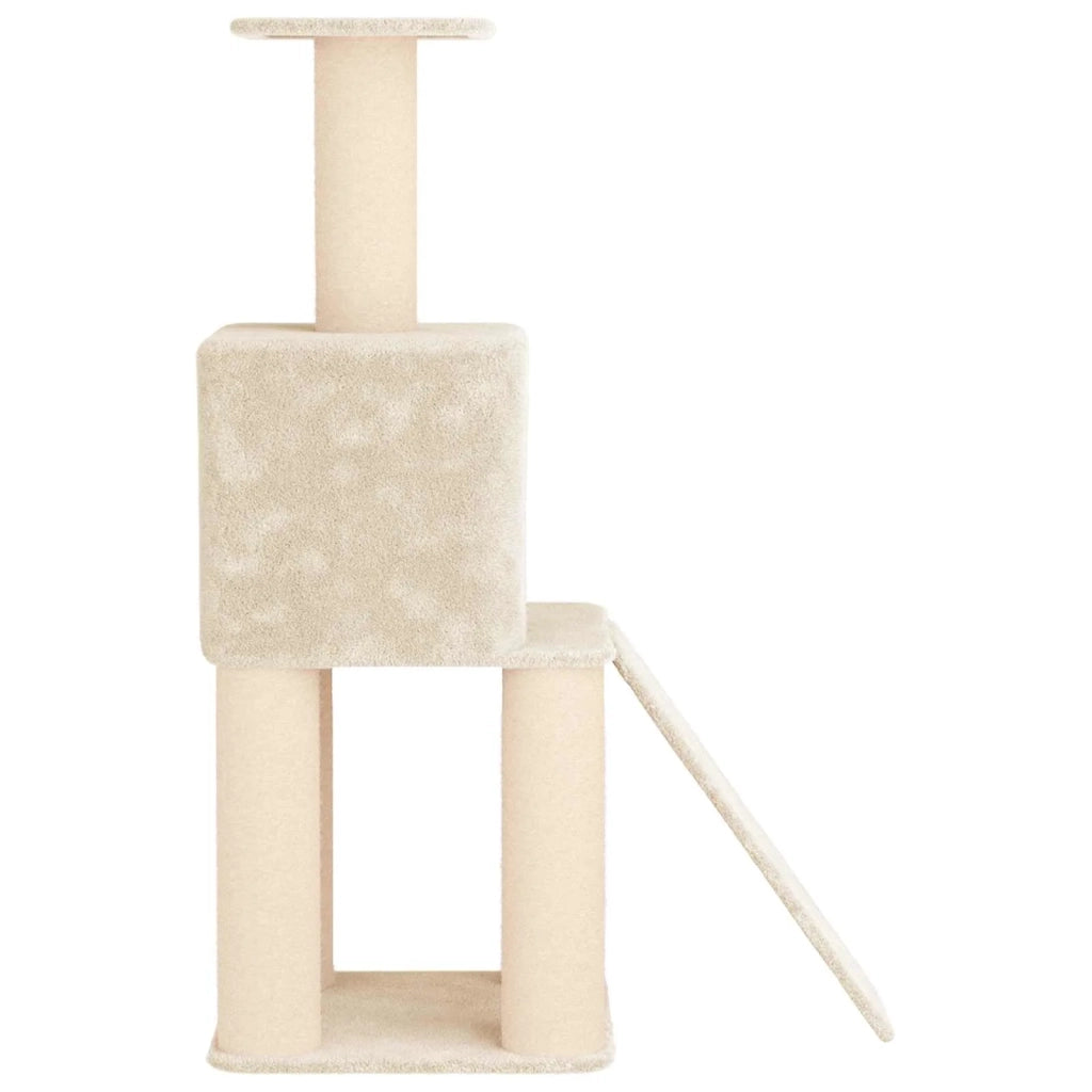 Albero per gatti con pali per graffiare in sisal Crema 146 cm 42033045