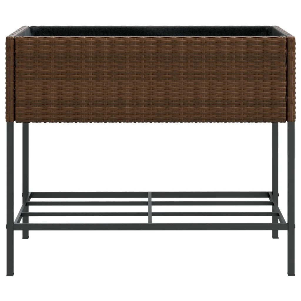 Fioriere Giardino con Ripiani 2pz Marroni 90x40x75cm Polyrattan 3210508