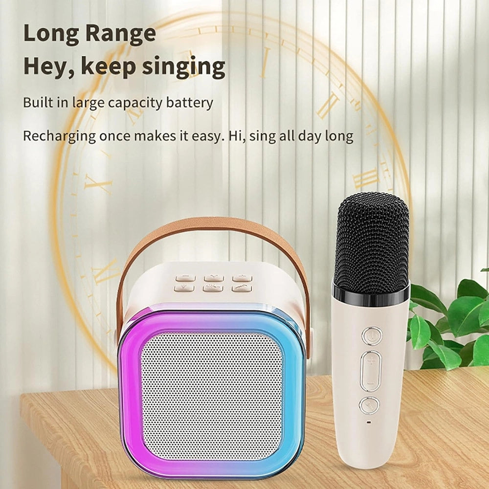 Trade Shop - Cassa Altoparlante Bluetooth Con Microfono Professionale Audio Piccola Per Casa Karaoke -