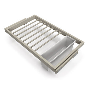 Kit 7 Aste Pantaloni e Vassoio per Armadio 800 mm in Acciaio Emuca Grigio Pietra