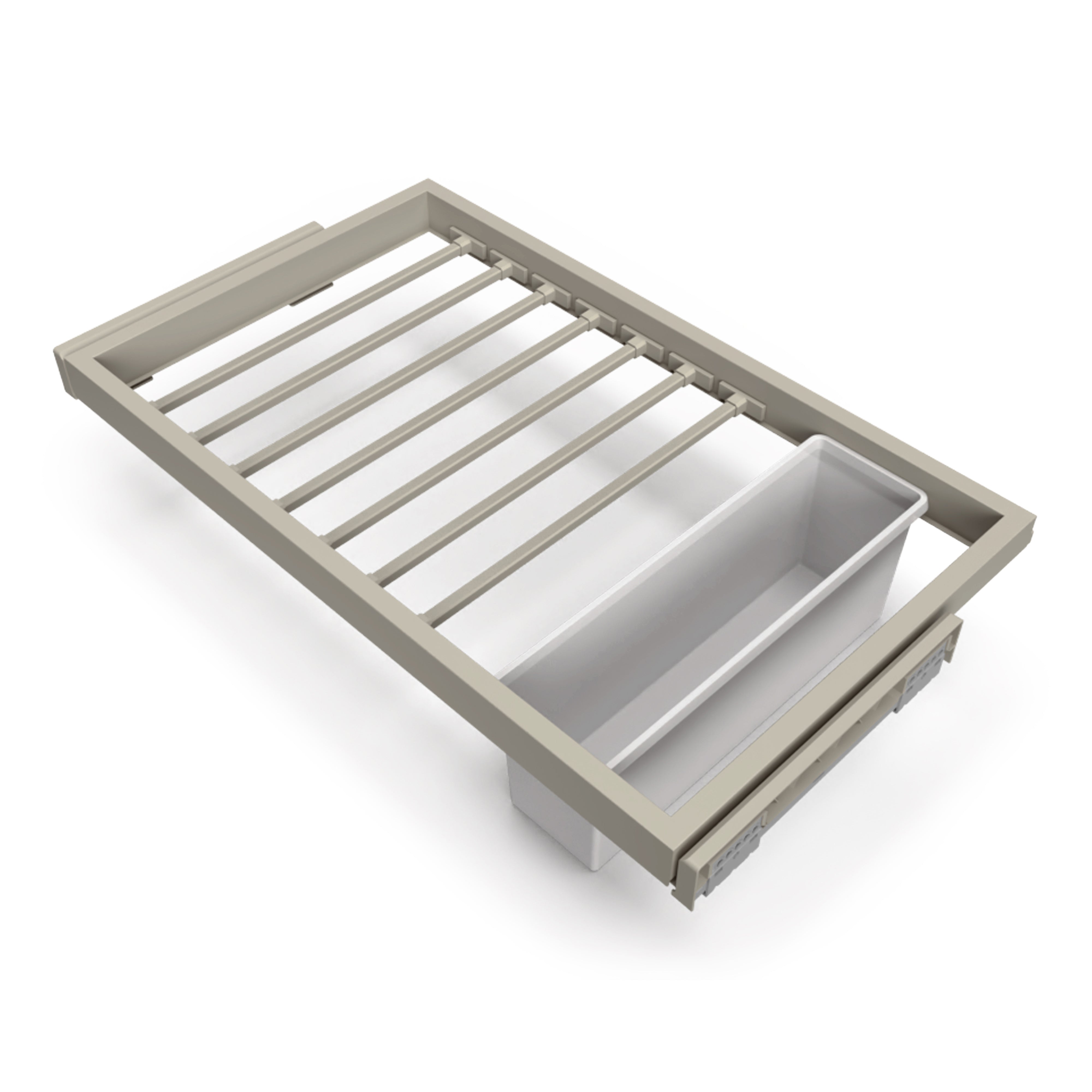 Kit 7 Aste Pantaloni e Vassoio per Armadio 800 mm in Acciaio Emuca Grigio Pietra