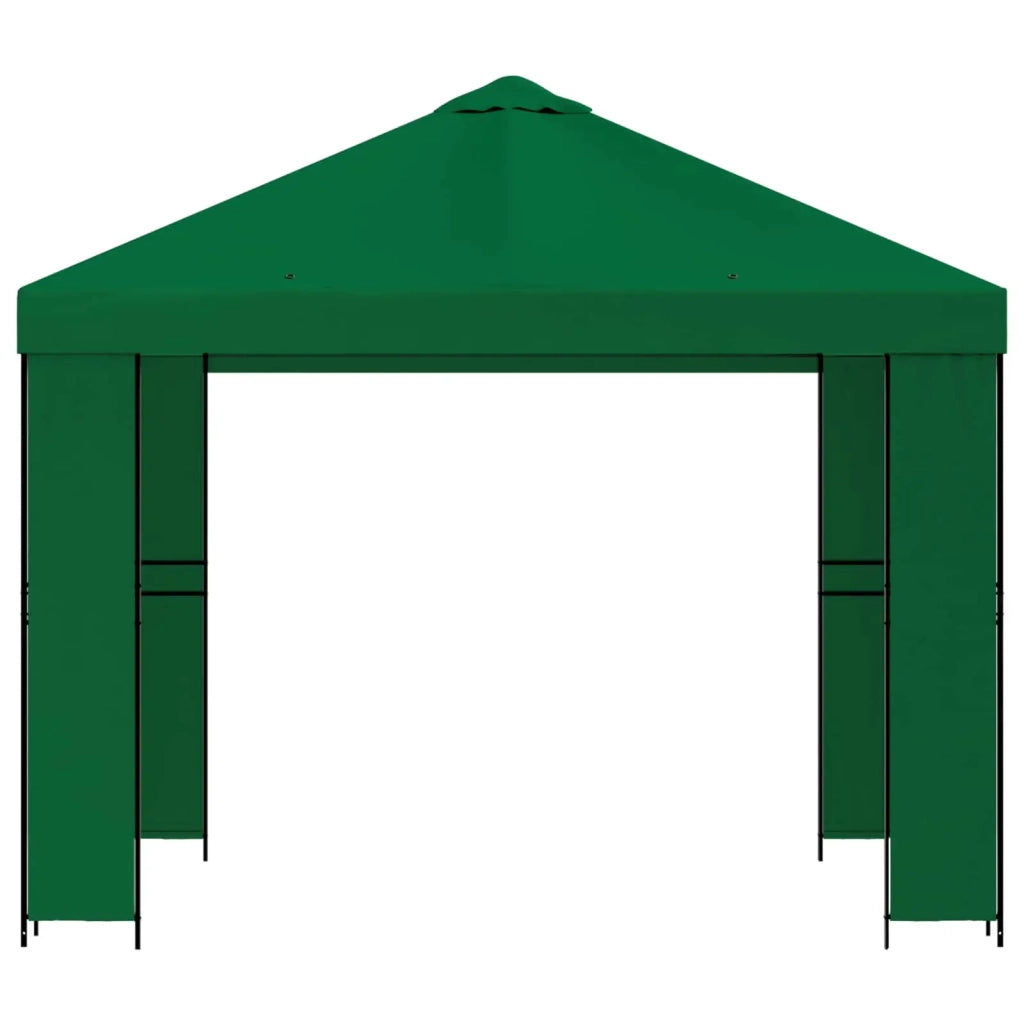 Gazebo 3 x 3 m Verde Poliestere e Acciaio 190 gsm