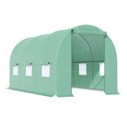 Serra da Giardino Tunnel ¨C zephmum ¨C Verde 4.5x2x2 m Acciaio 6 Finestre 1 Porta