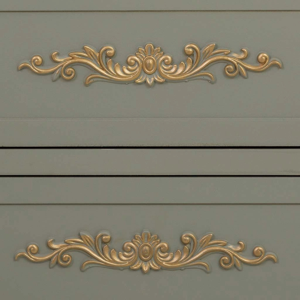 Cassettiera in legno con 3 cassetti verdi, 90x42x76h cm