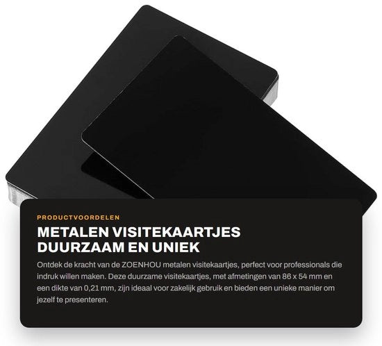 Visitecarte in Metallo 150 Unità - Carte in Alluminio - Marcatura Laser - Scatola in Plastica Nera - 86 x 54 x 0,21 mm - Duraturo e Imprermeabile - Businesscards
