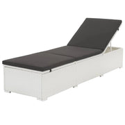 Lettino prendisole sedia a sdraio lettino prendisole letto da giardino mobili da esterno per patio con cuscino resina intrecciata bianca 02_0012506