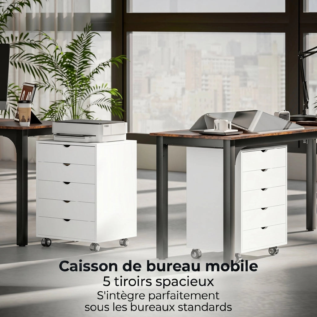 Scrivania con cassetti mobile ¨C Minimal ¨C bianco 50x30x70 cm