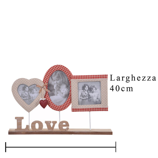 Portafoto da Tavolo con Cuori x 3 H 40 cm