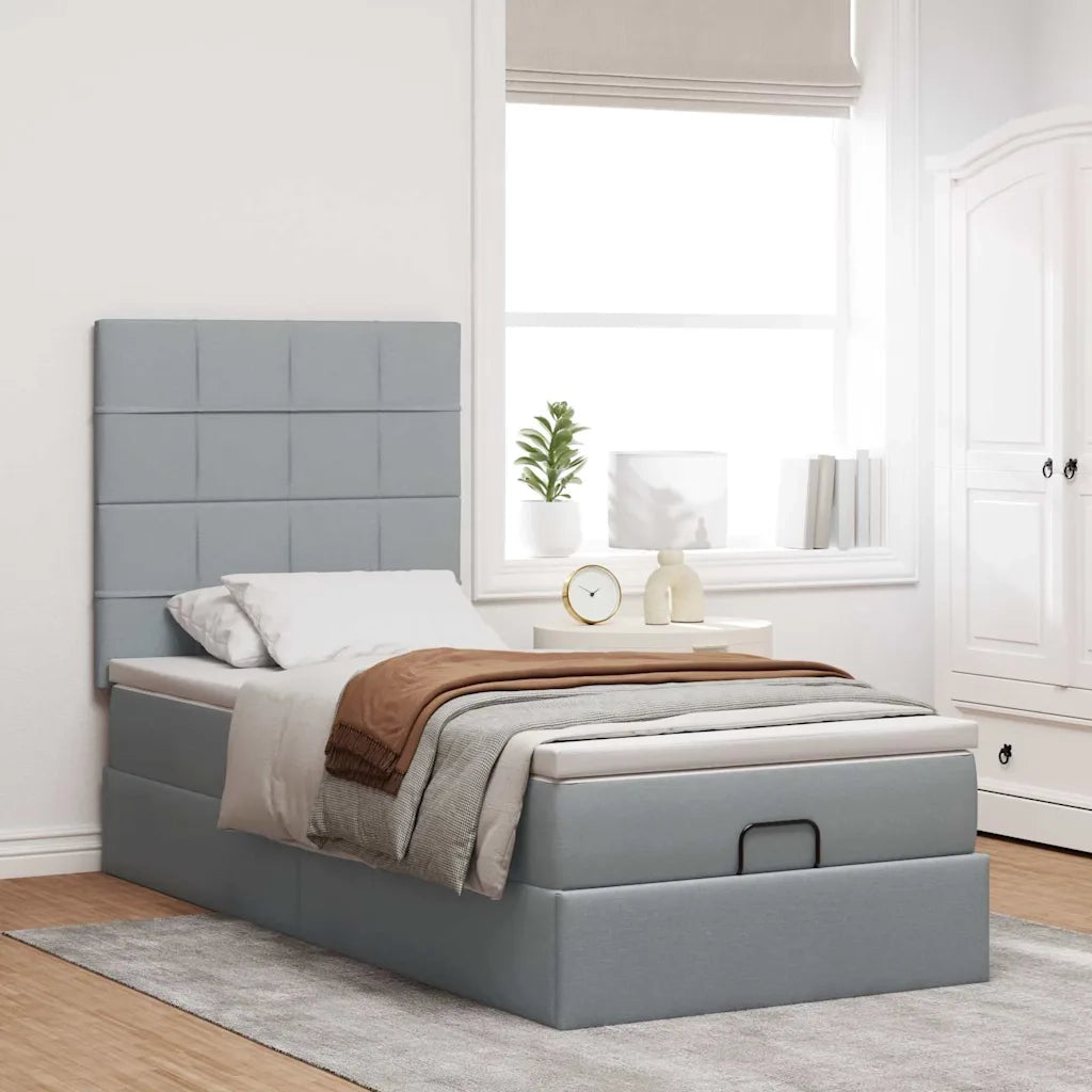Struttura Letto Pouf con Materasso 80x200 cm in Tessuto 3313112