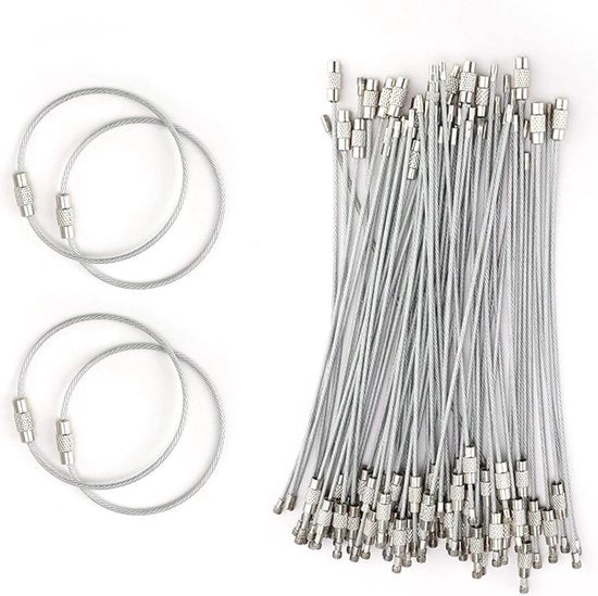 Anello di serraggio cavo - 65 pezzi grande acciaio inossidabile - robusto e duraturo - per viaggi avventura campeggio picnic - argento.