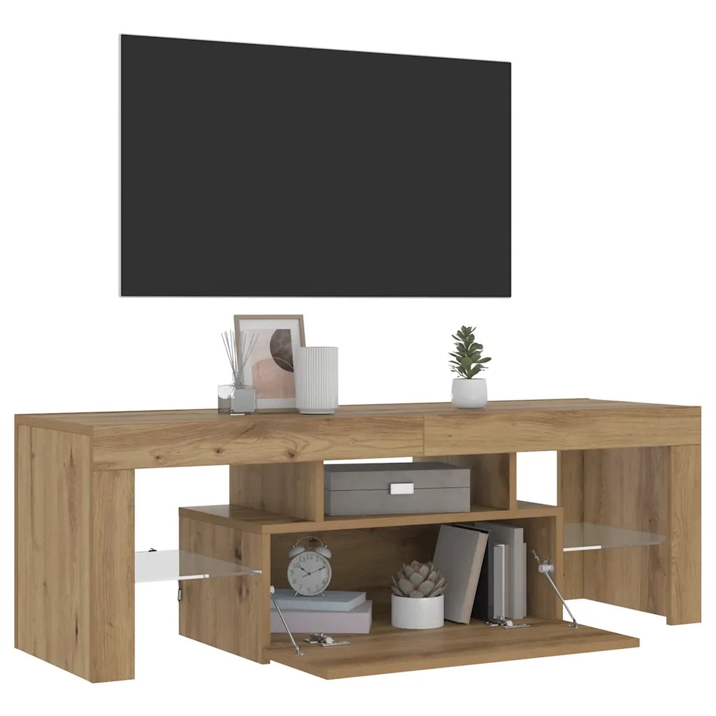 Mobile Porta TV con LED Artigianale 200x25x44 cm Multistrato