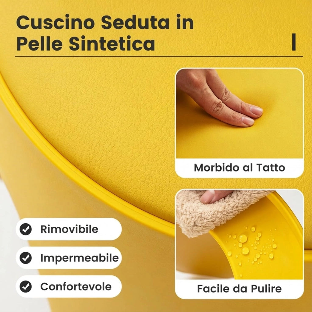 Set da 8 Sgabelli Impilabili, Sgabelli in Plastica Altezza 46 cm, Sedie Senza Schienale Portatili per Scuola, Aula, Soggiorno, Sala da Pranzo, Casa e Ufficio e Senza Montaggio