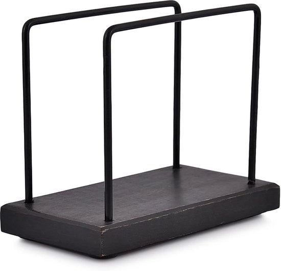 Supporto per tavolo in legno di acacia e ferro per cucina e sala da pranzo - interno ed esterno - nero - 1524 cm x 762 cm x 127 cm