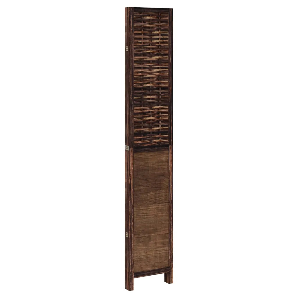Divisorio Ambienti | Divider per stanze | Paravento 4 Pannelli Marrone Scuro Massello Paulownia