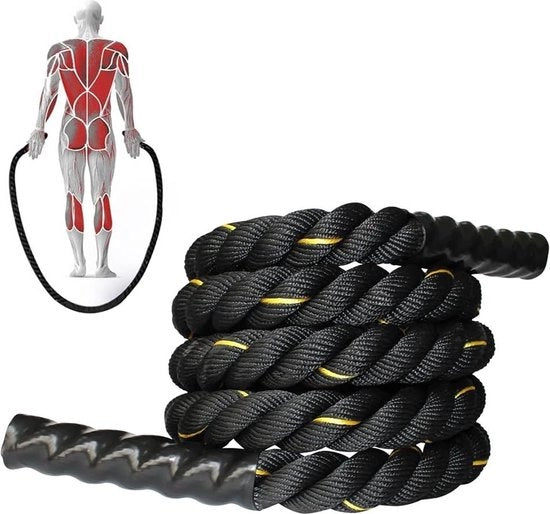 Touw per trazione con peso di 12 kg per adulti - fitness - allenamento - saltare la corda - uomini - donne - sviluppo muscolare - corpo completo - in casa - all'aperto