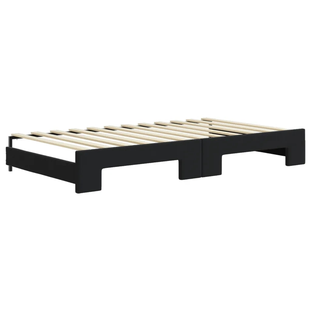 vidaXL Divano Letto Estraibile con Materassi Nero 100x200 cm Velluto