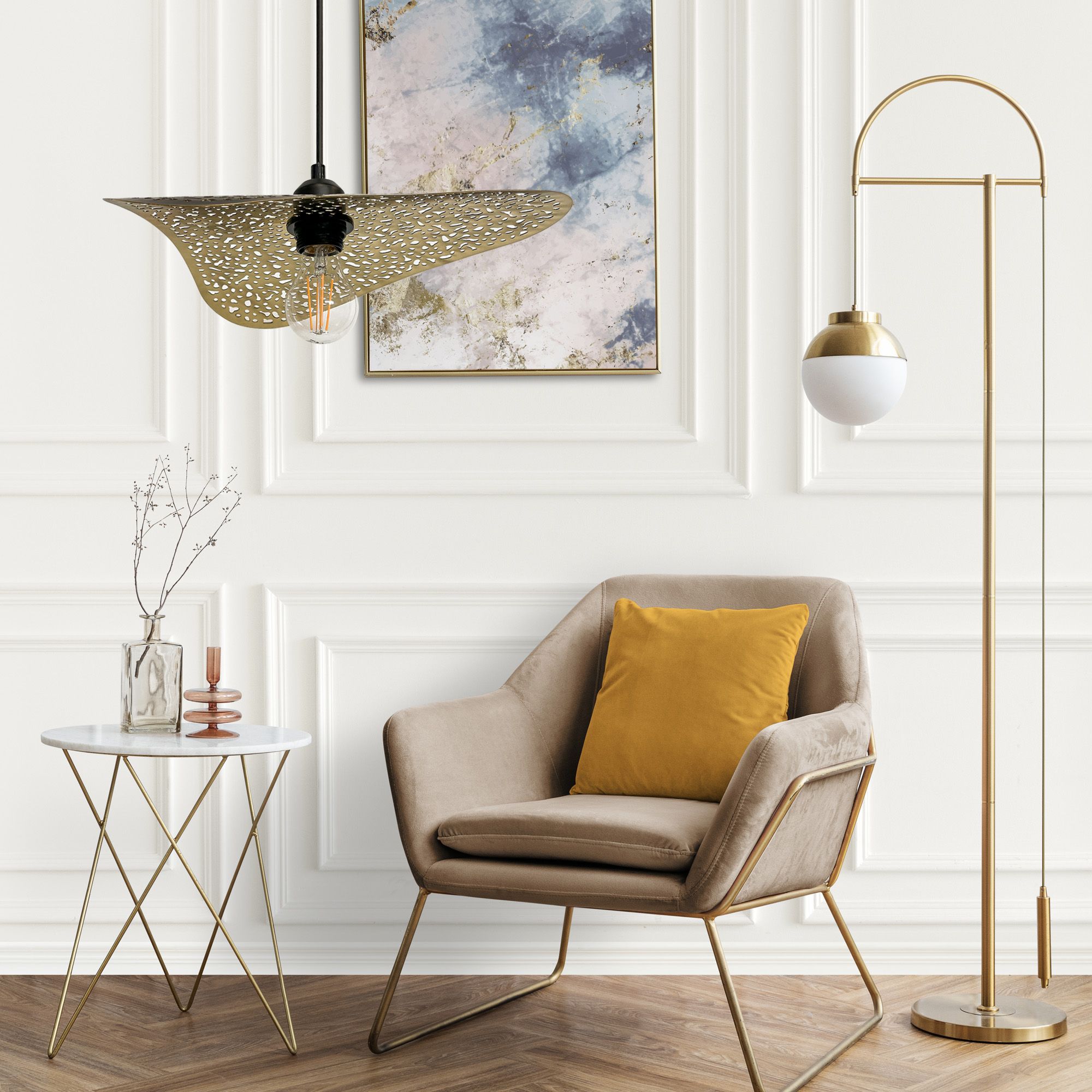 Lampada Da Soffitto APP1468-1CP Black/old Gold