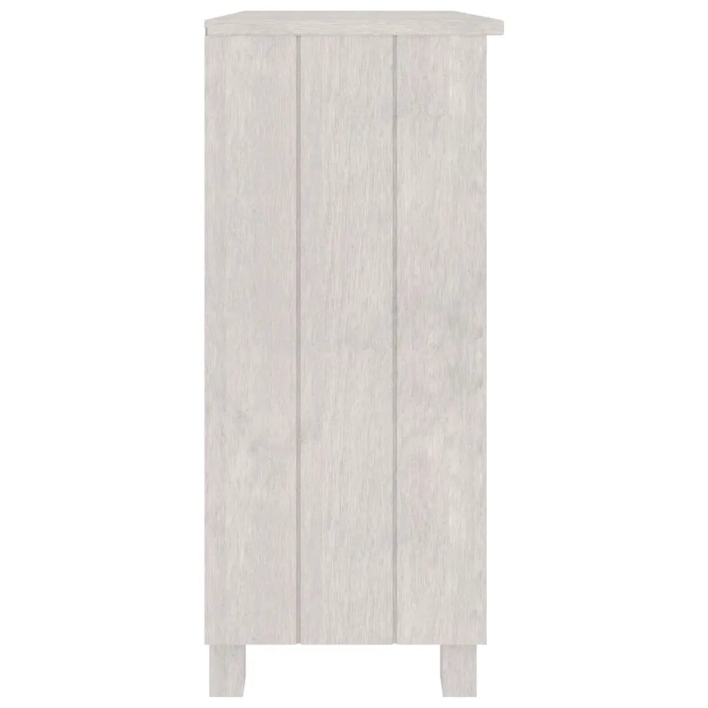 Credenza HAMAR Bianca 85x35x80 cm in Legno Massello di Pino 340501