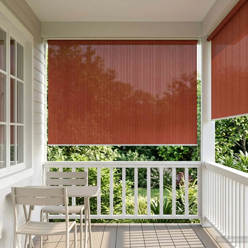 Tenda a Rullo Esterno Blocco UV 90% Terracotta 300 x 230 cm 42036009
