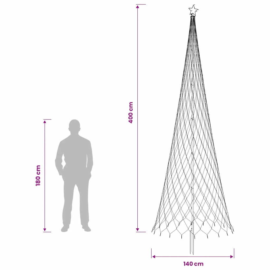 Albero di Natale LED 400 cm 450 LED Blu Ferro Nero 42053607